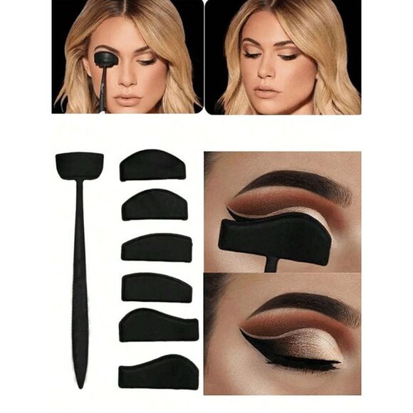 6-In-1 Silicone Printing Tool Eyeshadow Shaper Stencil Eye Makeup Stamp NEW - Picture 1 of 13